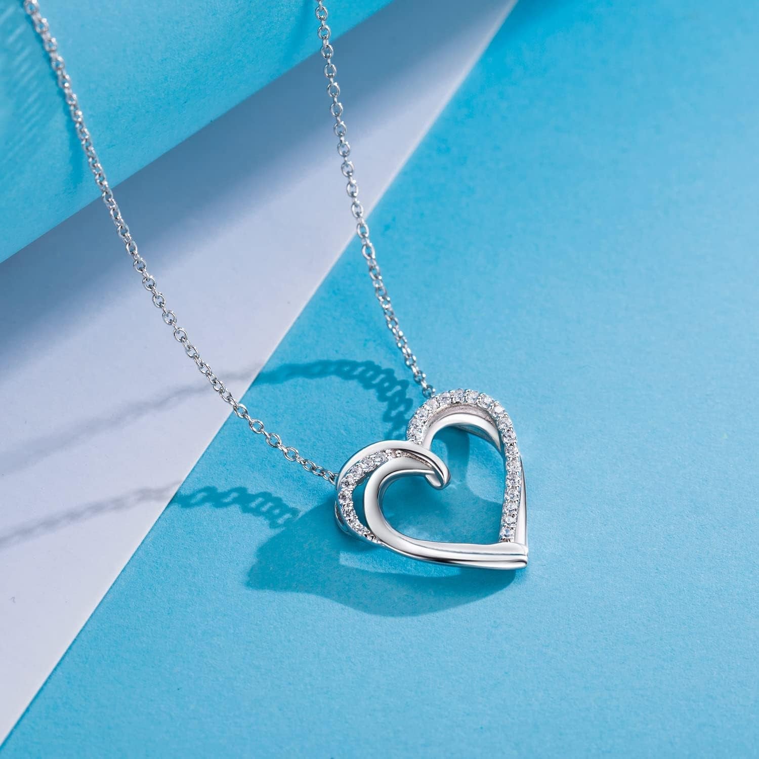 Mom Necklace Mom Birthday Gifts from Daughter Son Happy Birthday Mom Gifts from Daughters Christmas Gifts for Mom from Daughter Sterling Silver Heart Necklace for Women